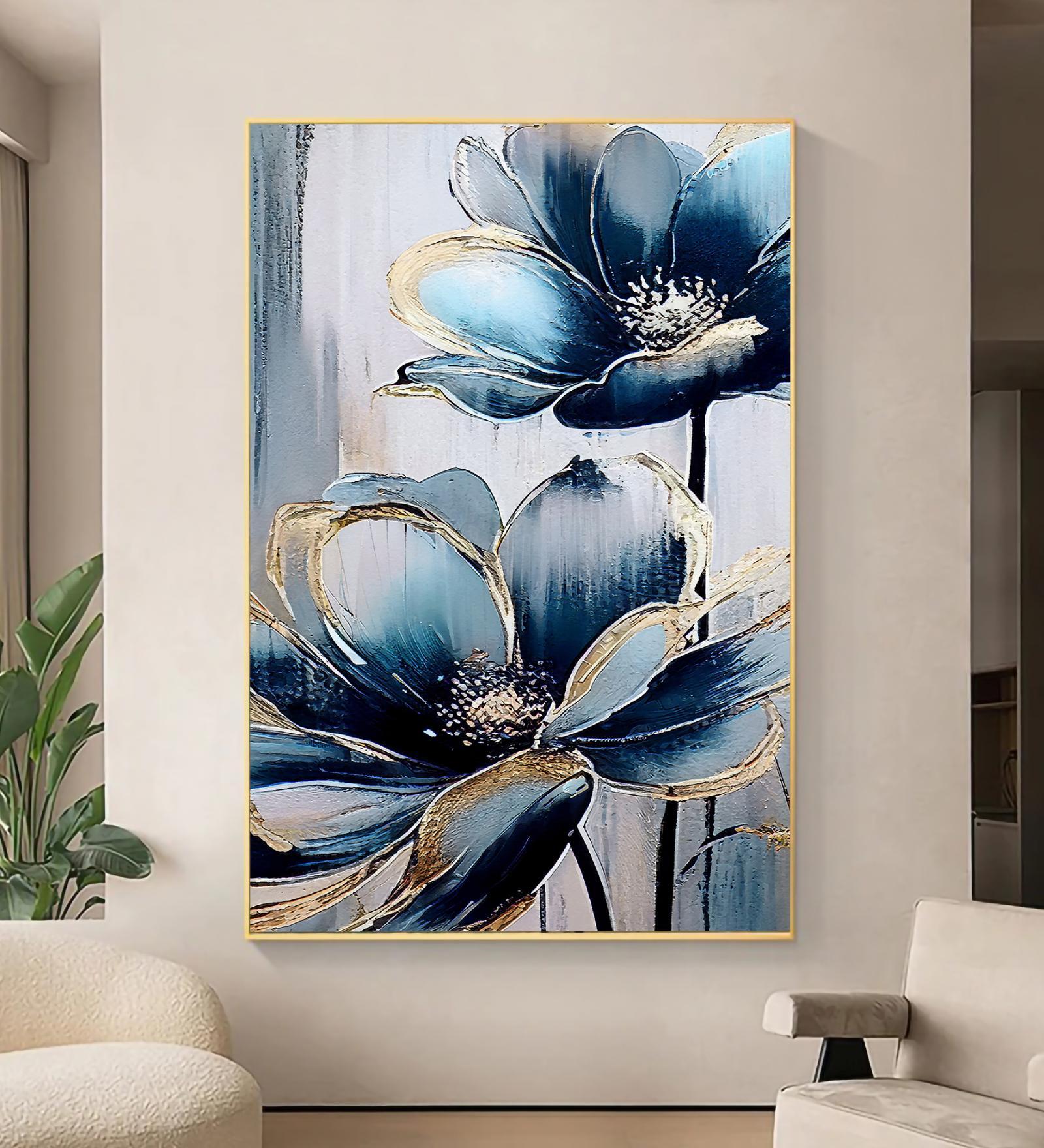 Buy Elegant Flower Blue Synthetic Wood Wall Art at 50% OFF by Art ...