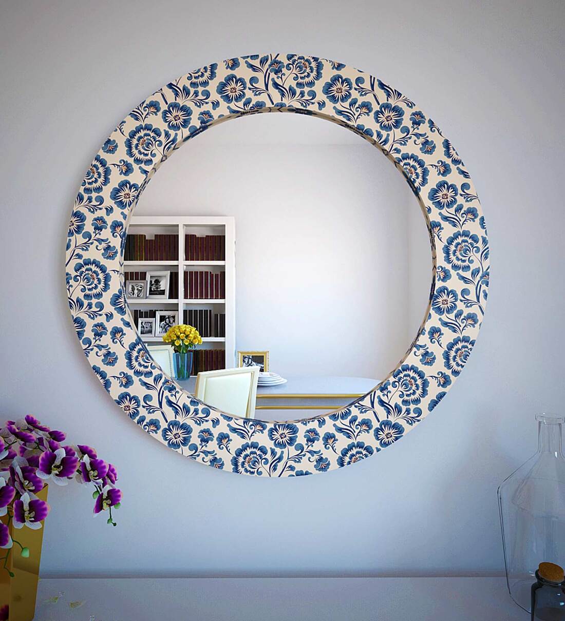 Buy Blue Glass Advanced Wall Mirror at 40 OFF by WallMantra Pepperfry