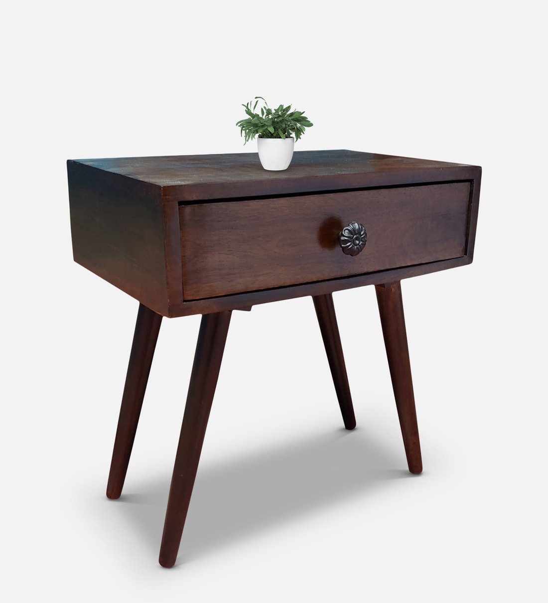 Buy End Solid Wood End Table in Walnut Finish Online Contemporary End