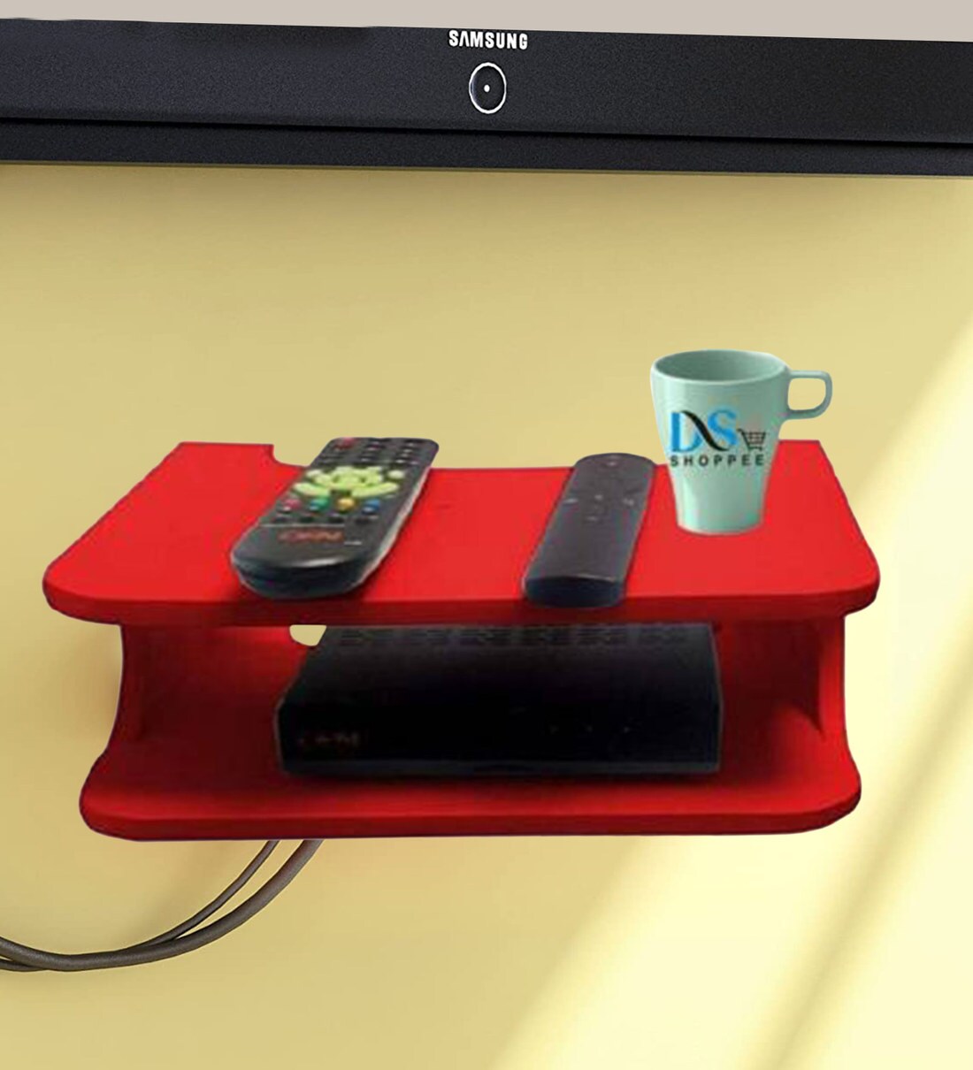 Buy Engineered Wood Set Up Box Red Colour Online - Set Top Box Holders ...