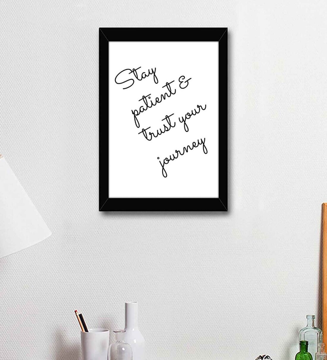 Buy Fabric Inspirational Quote Frame Art Print By Tied Ribbons at 38