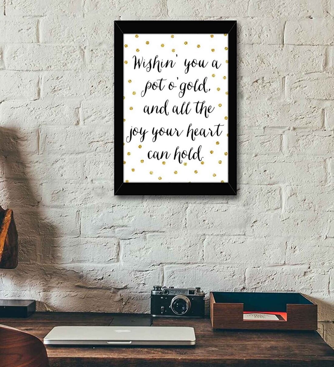 Buy Fabric Inspirational Quote Frame Art Print By Tied Ribbons at 38