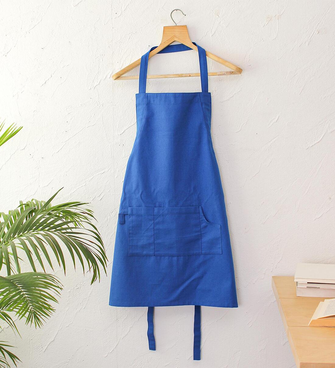 Buy Farmhouse Blue Cotton Apron at 100 OFF by House This Pepperfry