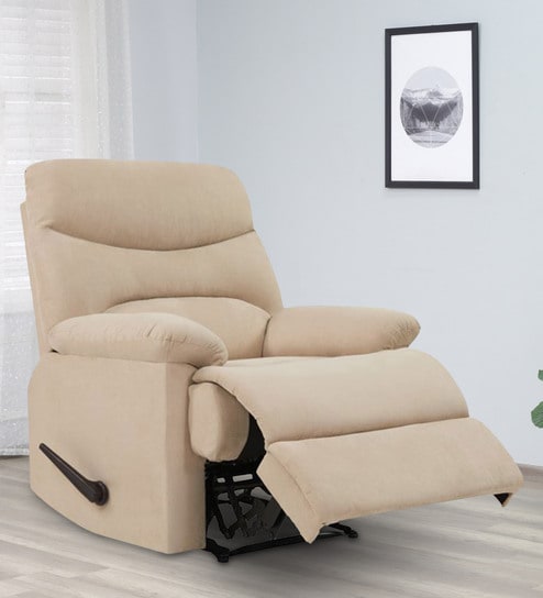 Buy Cairo Fabric Manual Recliner 1 Seater In Beige Colour at 27% OFF by ...