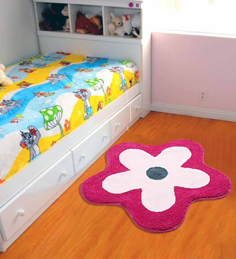 Buy Pink Black Colour Ladybug Design 100 Cotton Mat By S9home