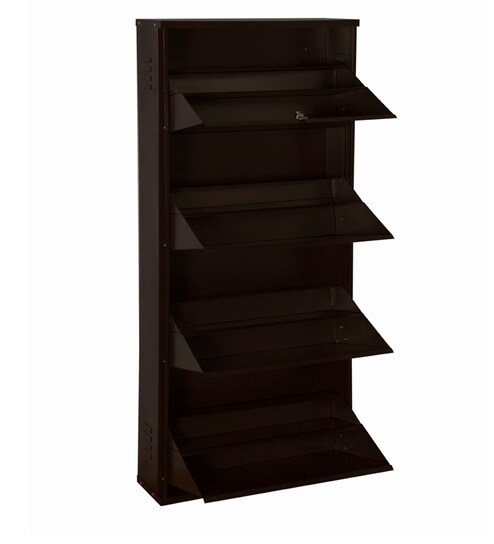 Buy 24 Inches Double Decker Four Door Shoe Rack In Coffee Colour By Delite Kom Online Tilt Out Shoe Racks Shoe Racks Furniture Pepperfry Product