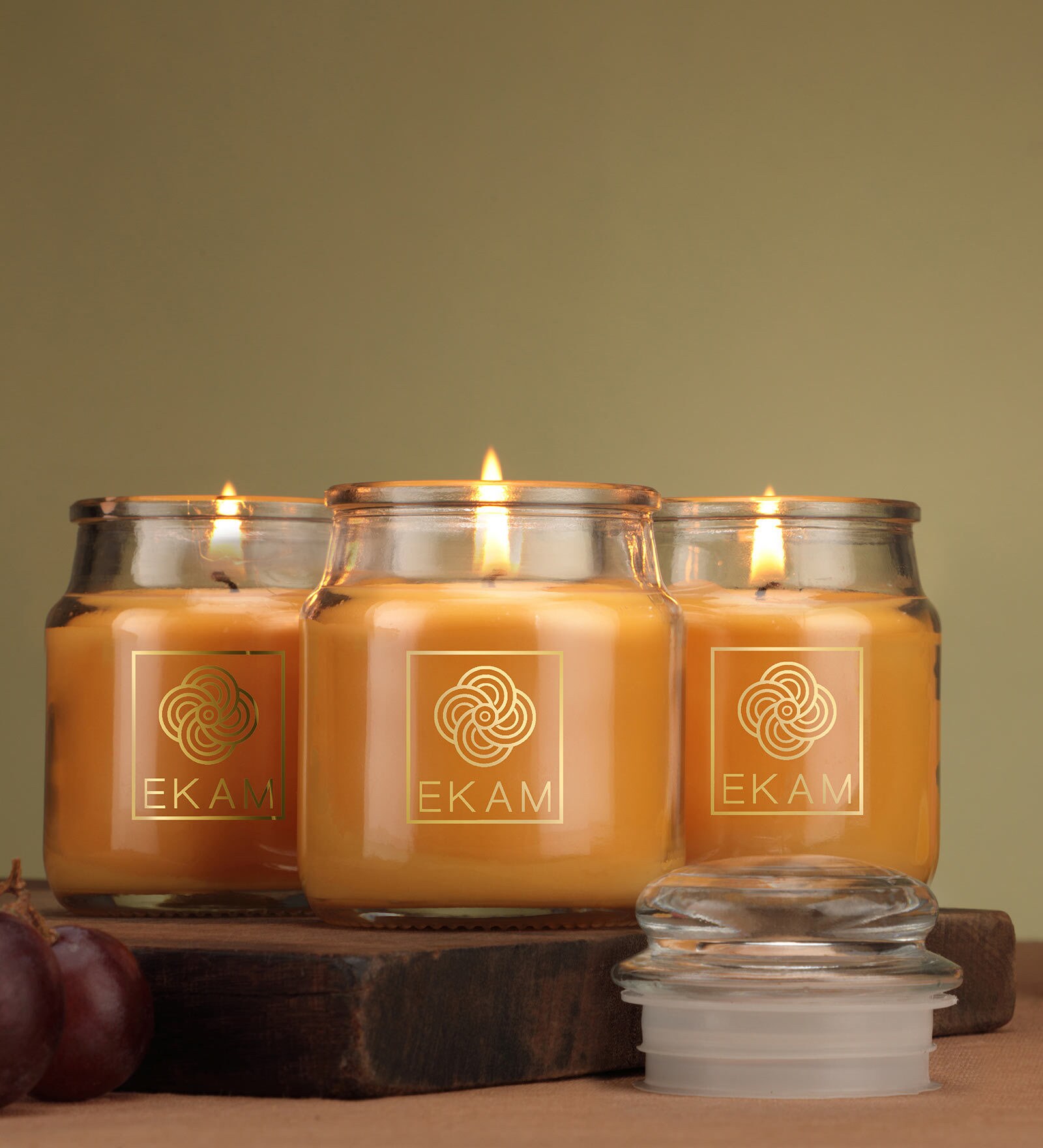 Buy Fruit Splash Aroma Set Of 3 Scented Candles By Ekam Online