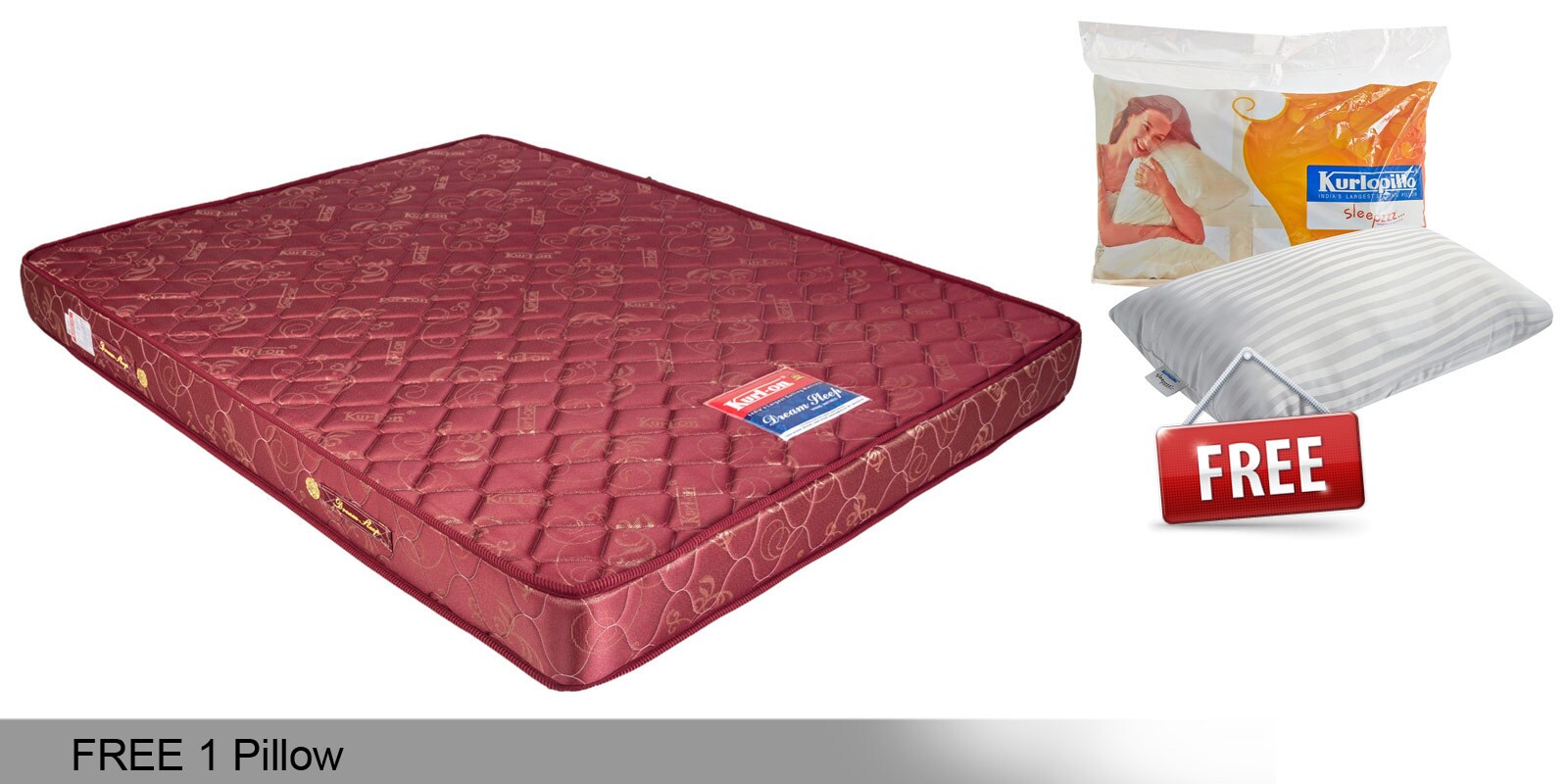 Buy Dream Sleep 6 Inches Thick Spring Mattress by KurlOn (Free Offer
