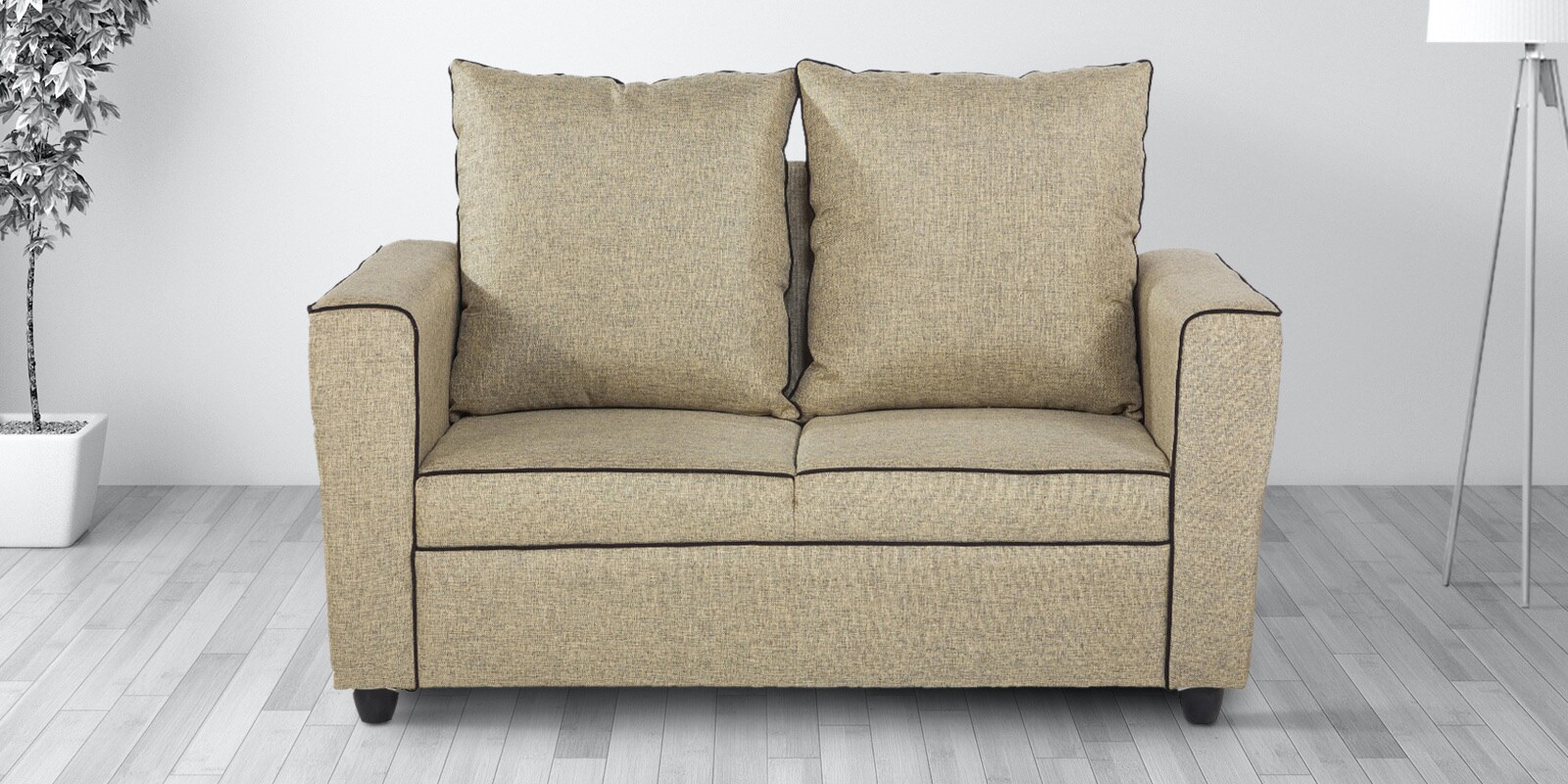 Buy Fresno 2 Seater Sofa in Beige Colour at 35 OFF by Solace Craft