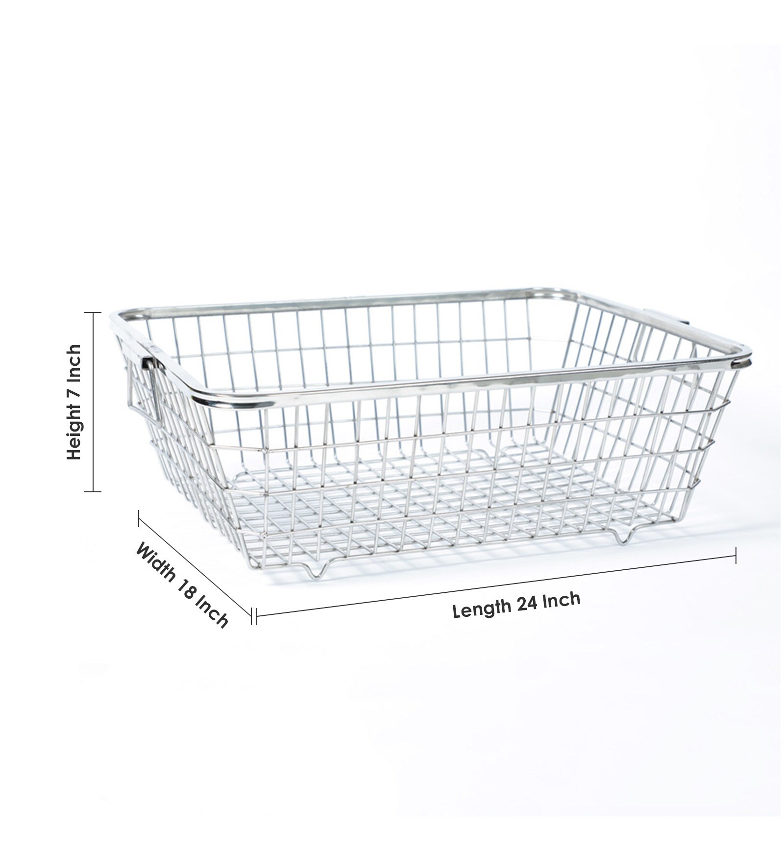 Buy Stainless Steel Kitchen Basket 24 X 18 Inches By Furntec Online