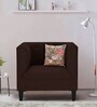 Trevi Furniture Garnet Fabric 1 Seater Sofa In Mahogany Colour