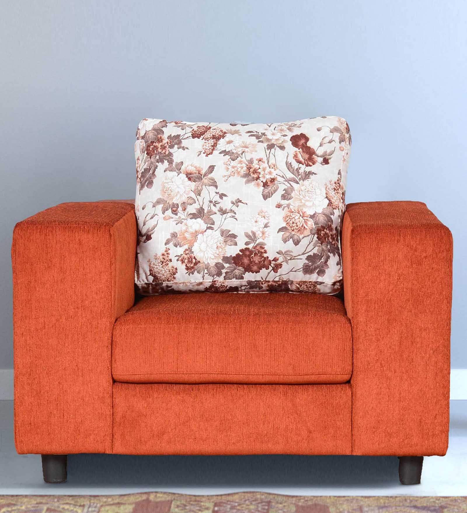 Buy Genessa One Seater Sofa in Rust Colour by Cloud 9 Online 1 Seater