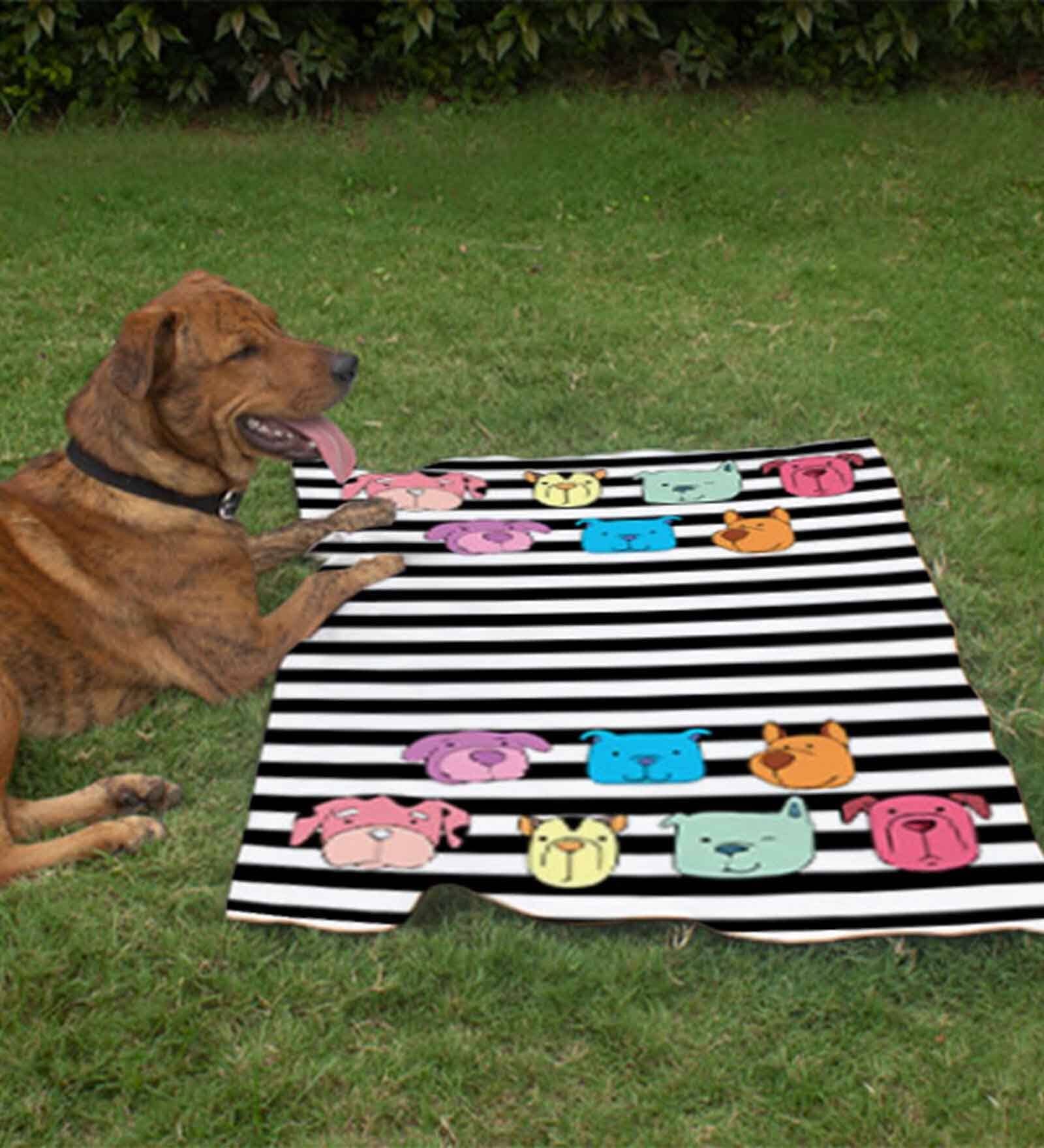 Melton Fabric Dog Blanket With Fun Designs preview