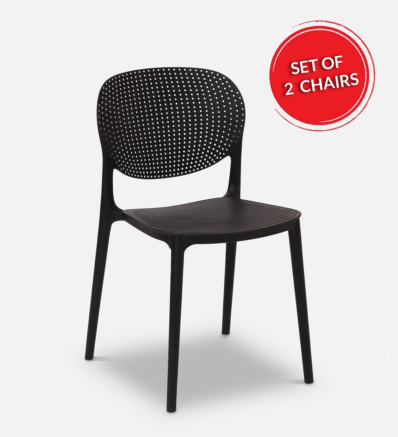Buy Globe Plastic Cafe Chair (Set of 2) in Black Colour at 6 OFF by