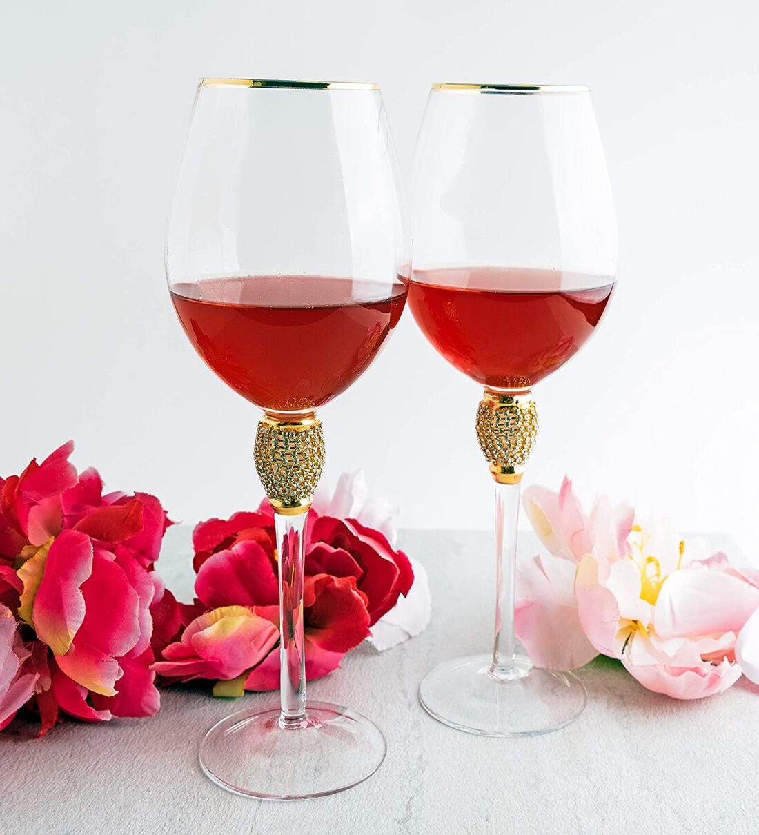 Buy Gold Stem 500Ml Borosilicate Glass (Set Of 2) Wine Glasses at 37