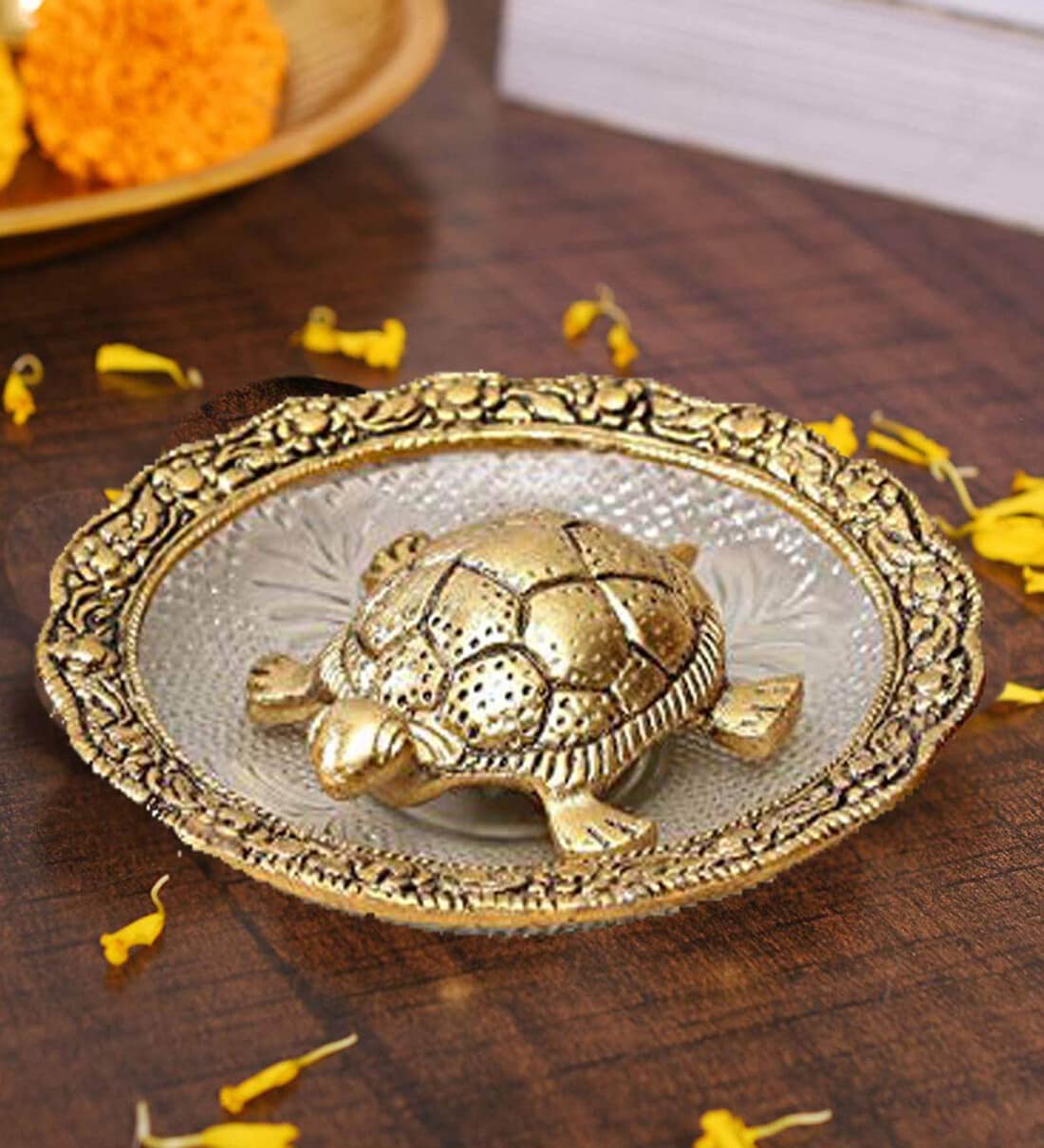 Golden 5.5 Inch Tortoise Idol,