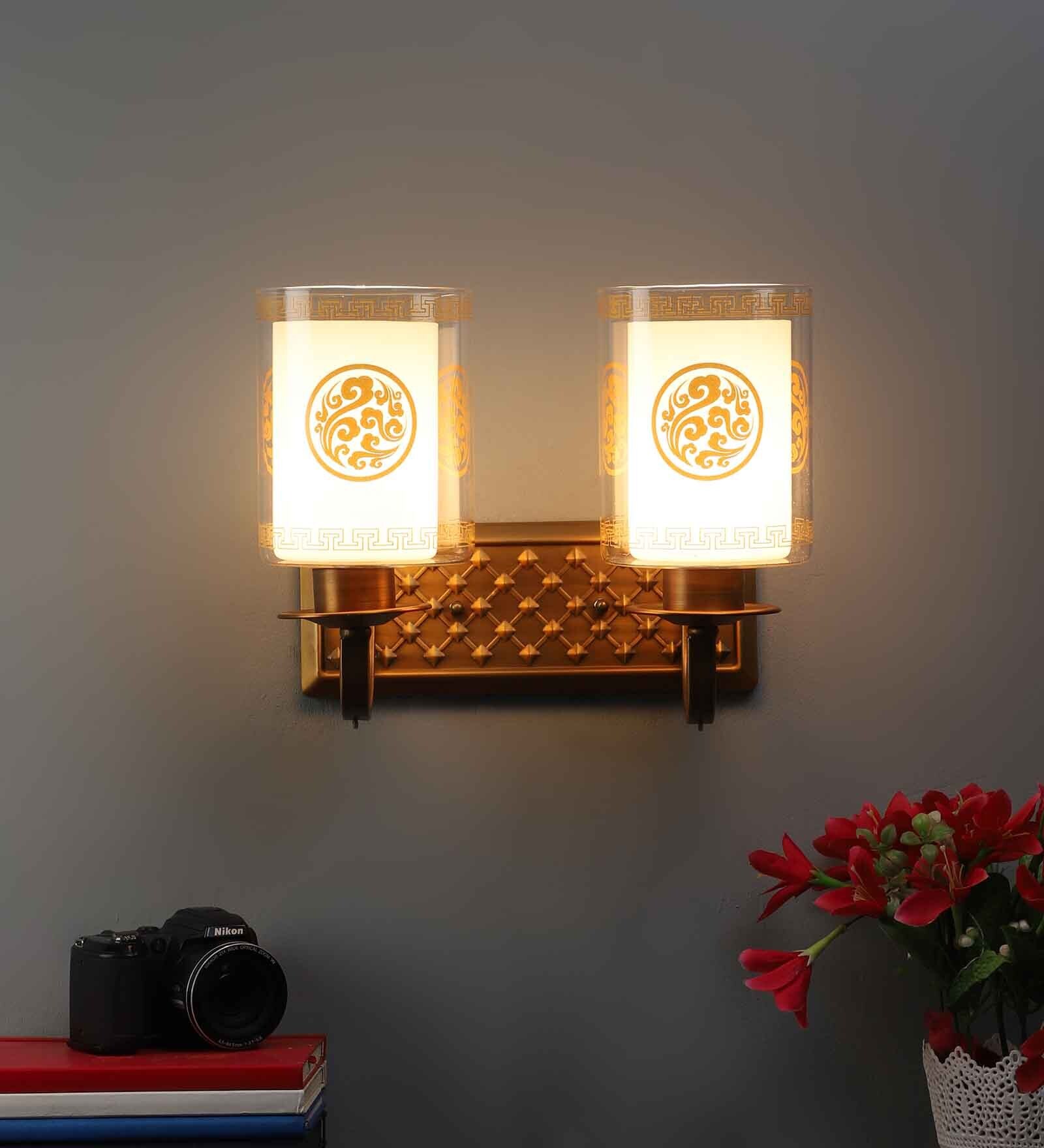 Buy Gold Metal Wall Light By Eliante By Jainsons Lights Online Candle