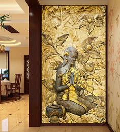 wallpaper 3d wall golden office lady carving woven non pepperfry catalog buy use