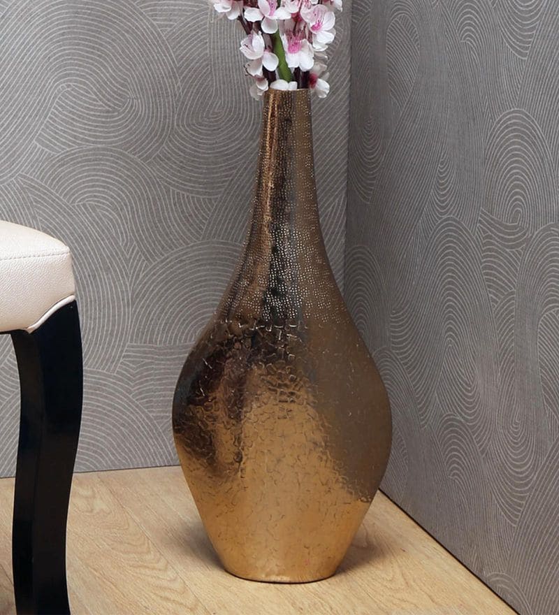 Buy Gold Peacock Couple Ceramic Vase By Archies Online Floor