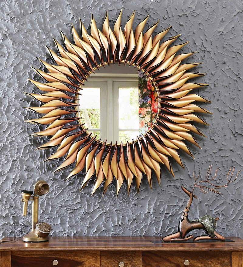 Buy Amelia Hand Crafted Decorative Round Wall Mirror By Panash