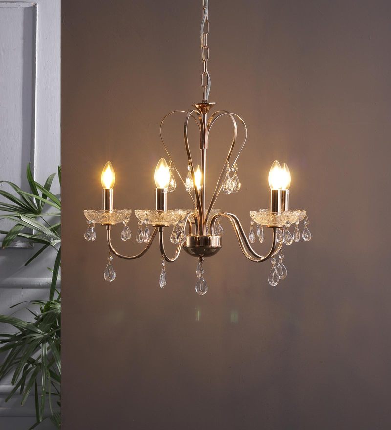 Buy Black Silver Aluminum Glass Gothic 5 Light Chandelier By