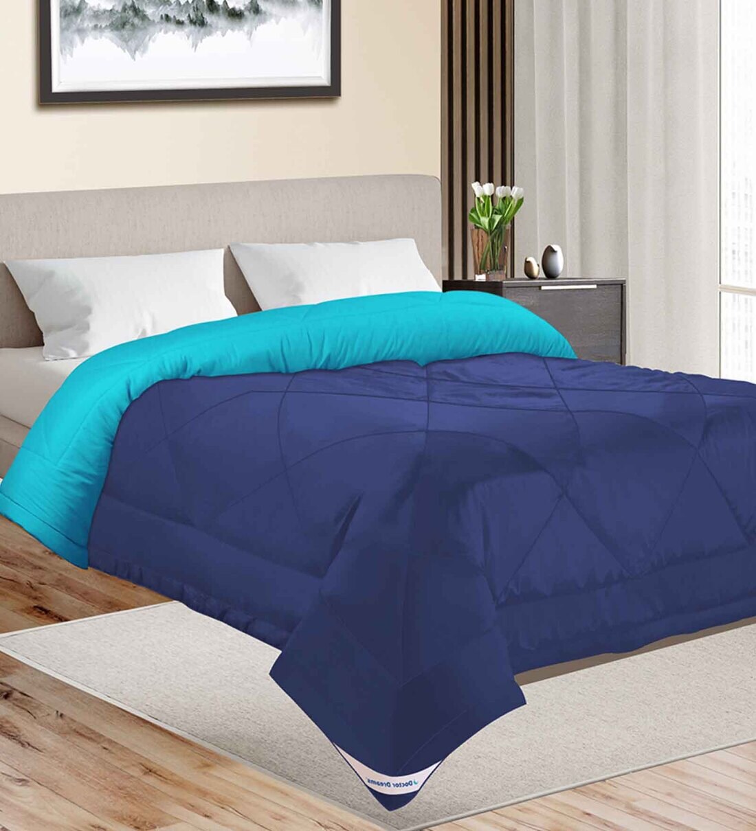 Buy Green Microfibre 140 AC Room Single Bed Comforter by Doctor Dreams