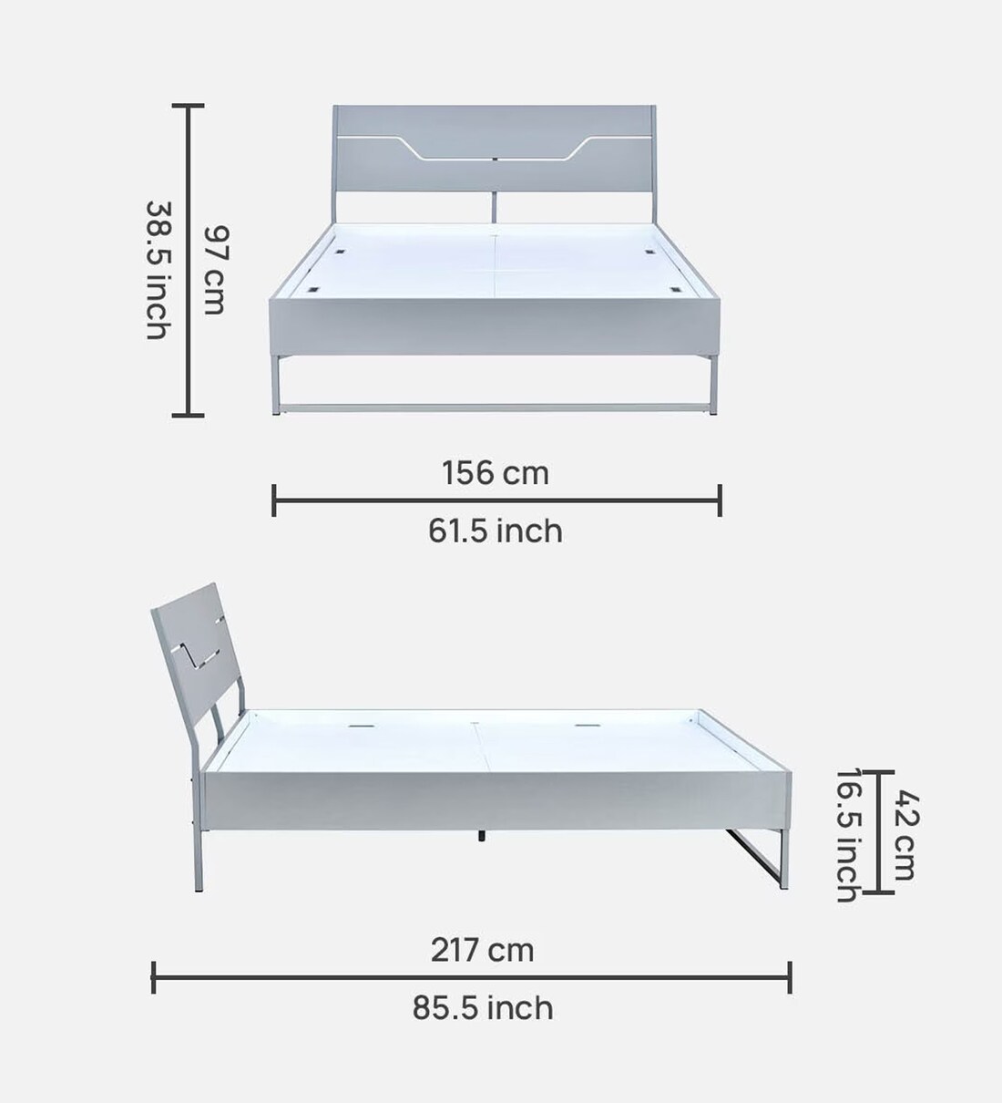 Grande Wood And Metal Hybrid Bed, 46 OFF