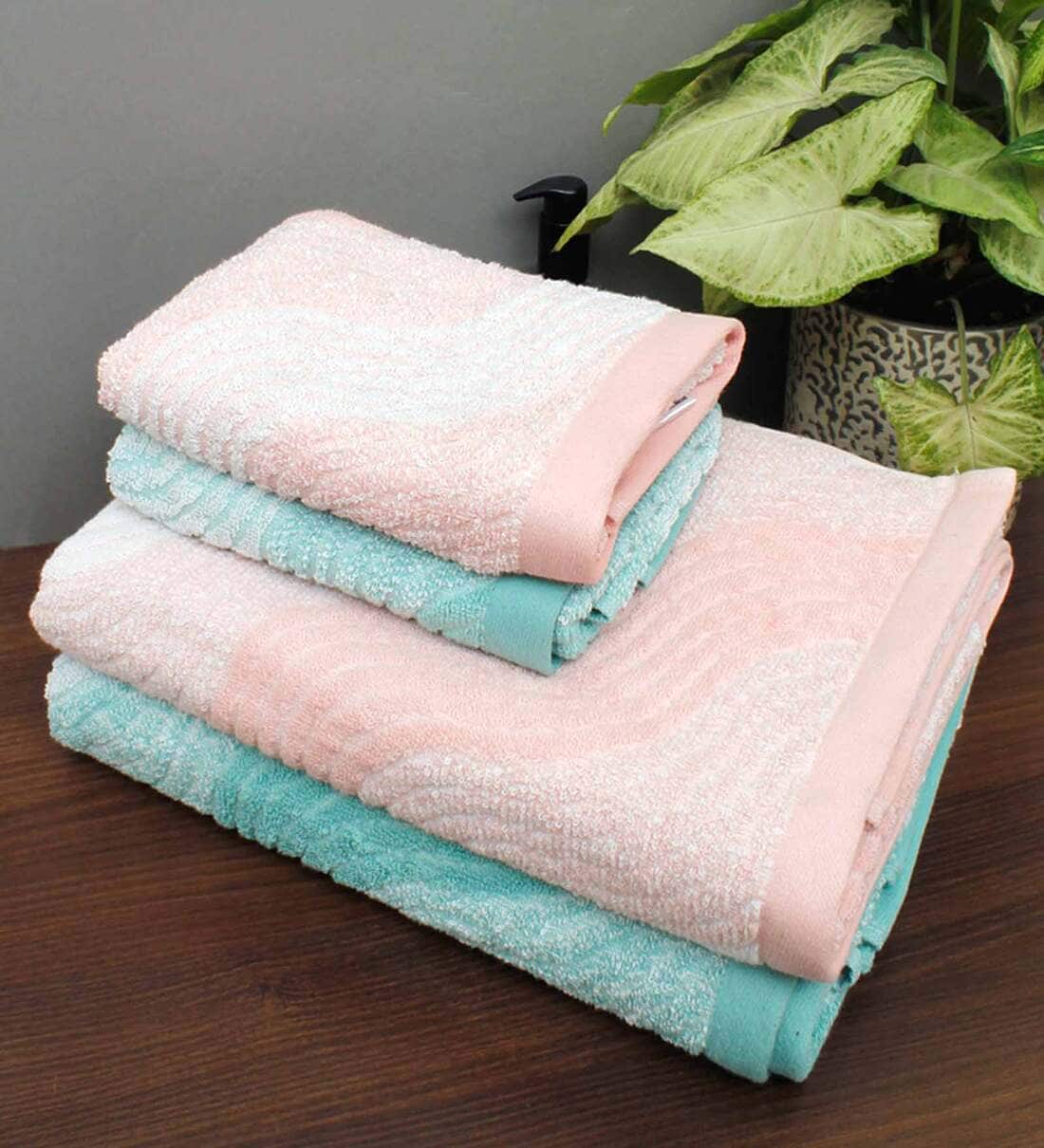 Buy Green Solid 550 GSM Cotton Towel Sets (Set of 4) by AVI Living at 53 OFF by AVI Living