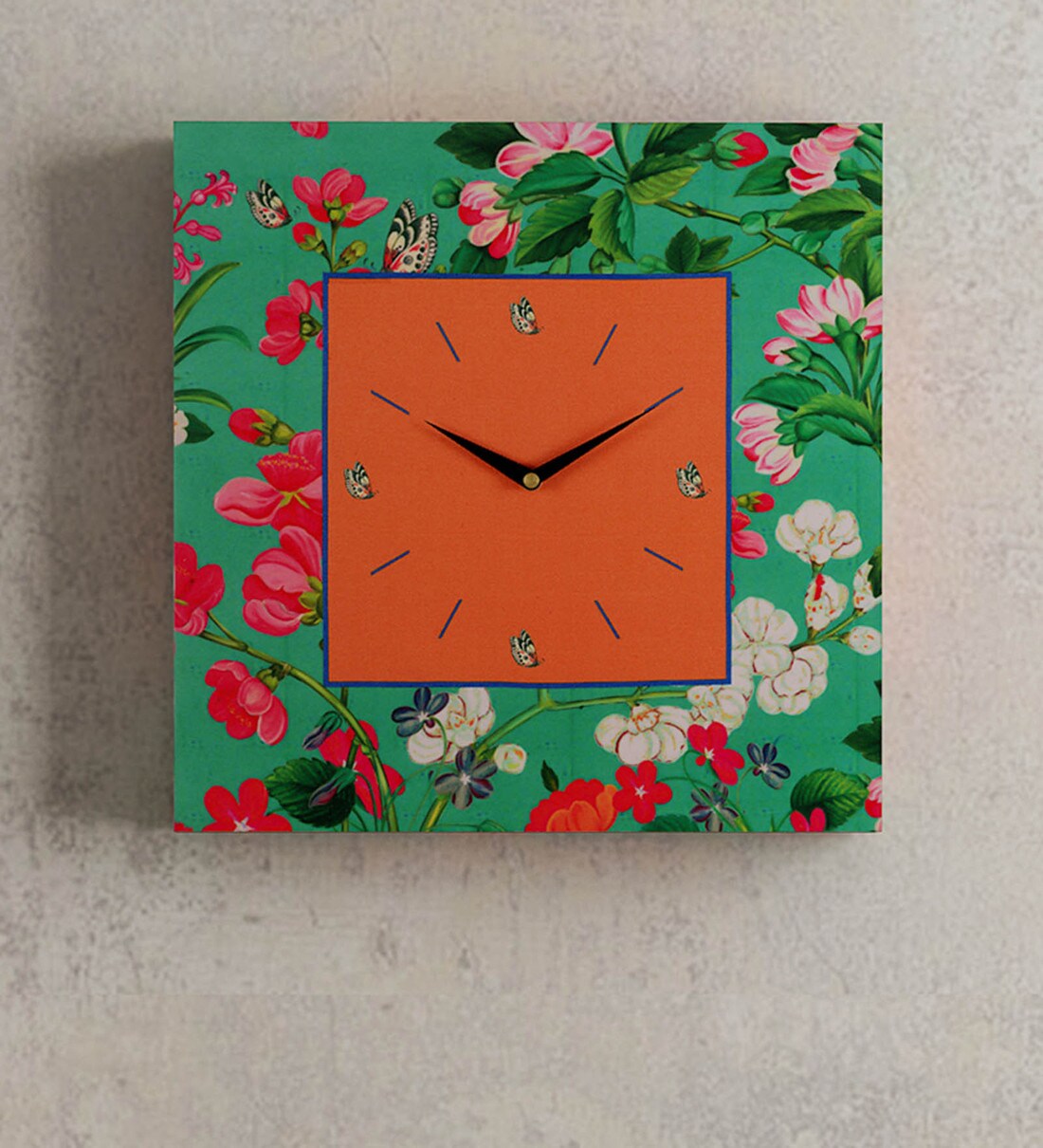 Buy Green Engineered Wood Traditional Wall Clock Online - Traditional