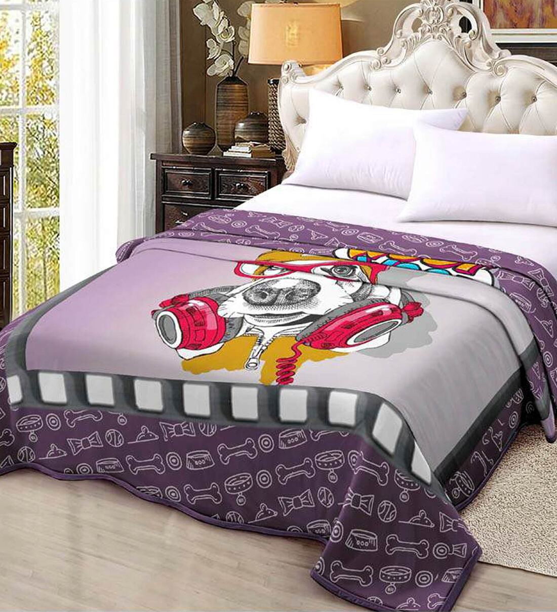 Buy Grey Mink 600 GSM Single Bed AC Room Blanket by Florida Online