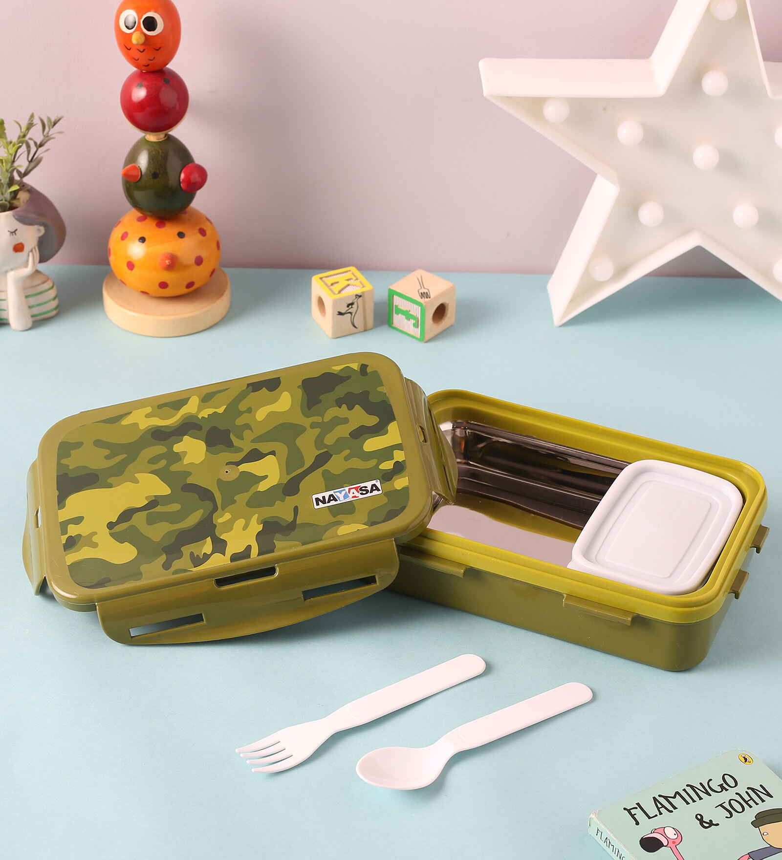 Buy Green Nutri Kids Stainless Steel Lunch Box by Nayasa at 40 OFF by