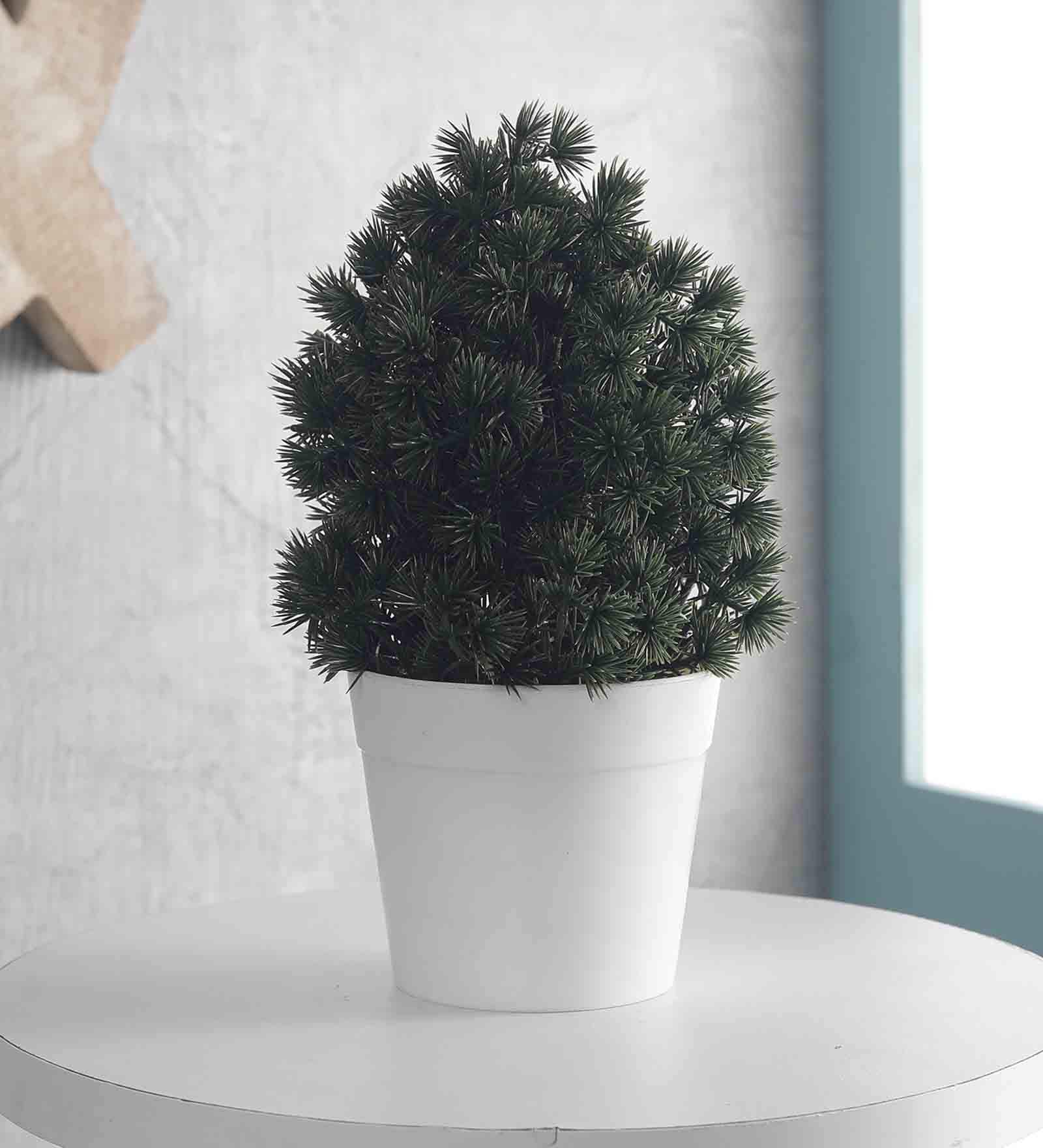 Buy Plastic Green Pine Tree With Pot Artificial Plants Online ...