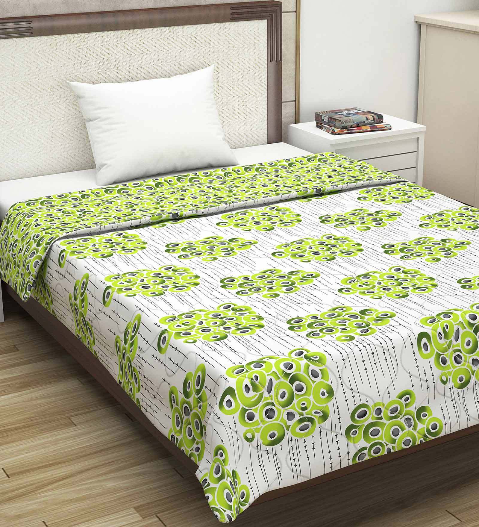 Buy Grey 100 Cotton Solid 120 GSM Single Reversible Comforter by