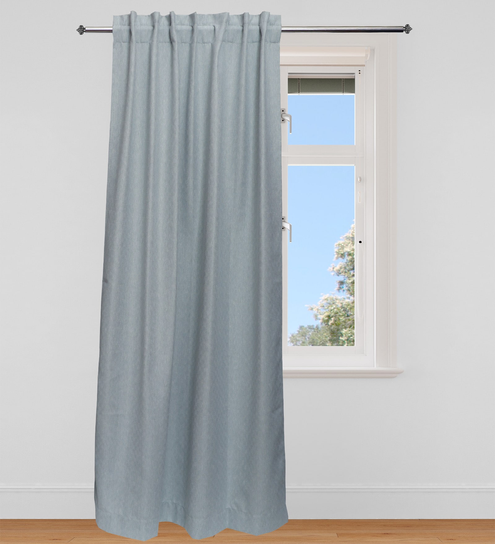 Buy Grey Solid Cotton 8 Ft Blackout Loop Top Door Curtain by Zeba Online Solid Colour Door