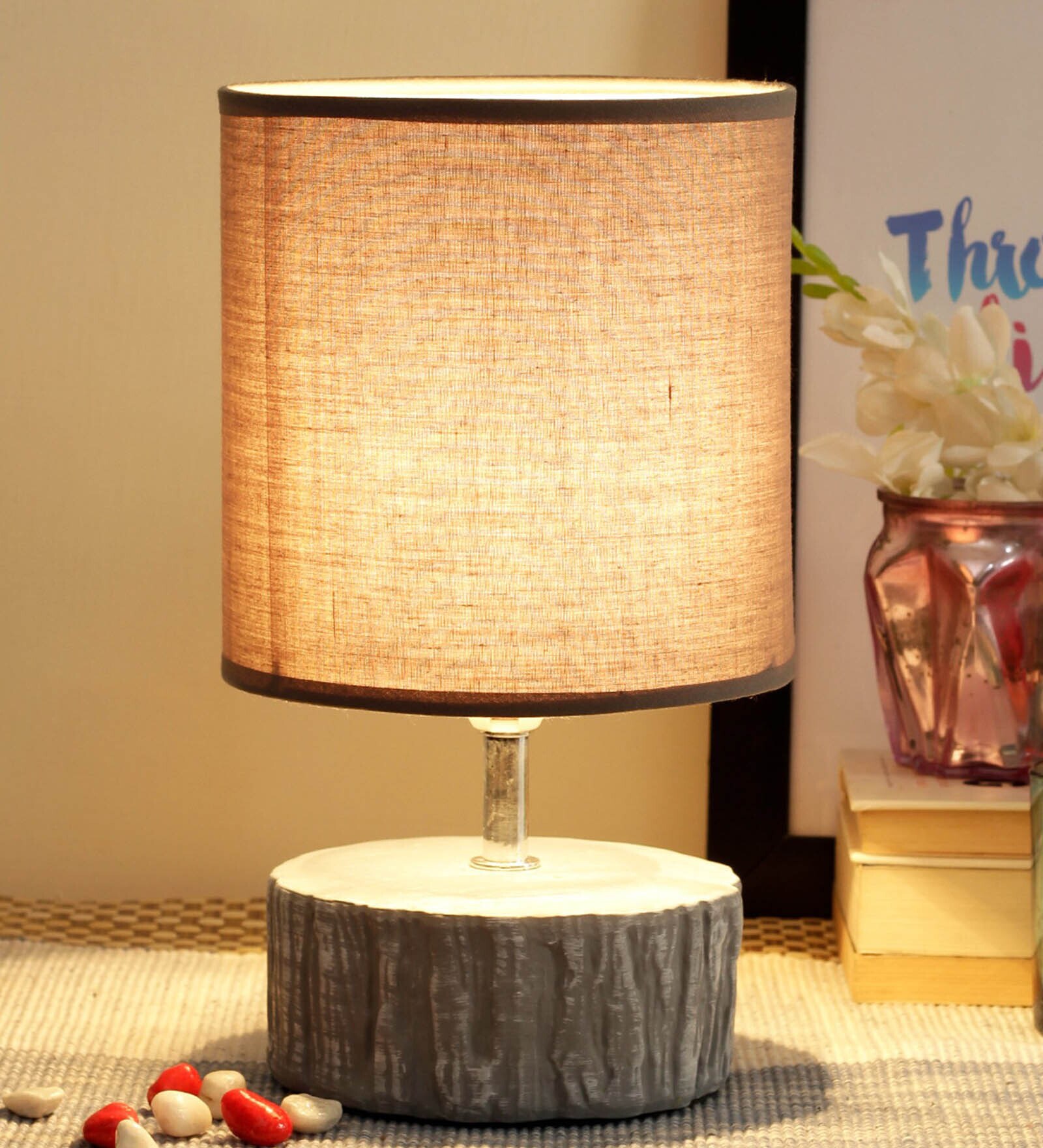 Buy Grey Table Lamp Shade With Ceramic Base By Tied Ribbons at 38 OFF