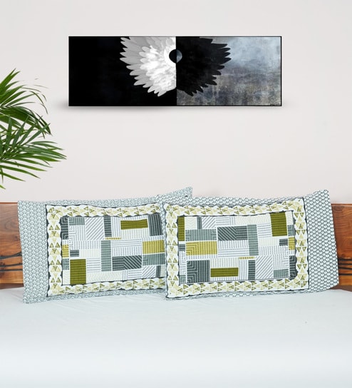 Green Cotton Premium Quality 210 TC (18*28 Inches) Pillow Covers Set deal from pepperfry