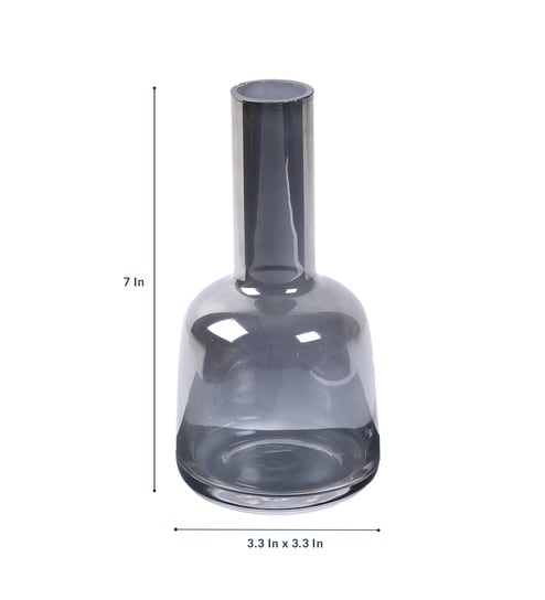 Buy Grey High Neck Glass Vase By Aapno Rajasthan Online Table