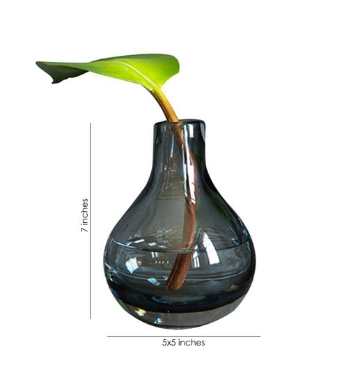 Buy Grey Glass Vase By Casamotion Online Table Vases Vases