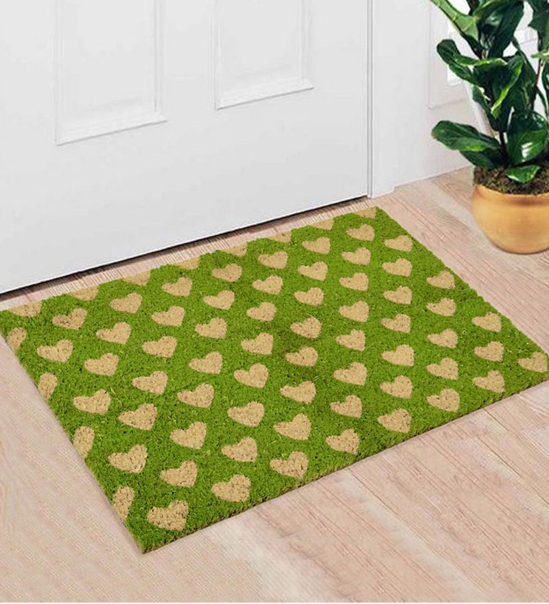 Buy Beige Coir 24 X 16 Inch Outdoor Decorative Heavy Duty Mat By