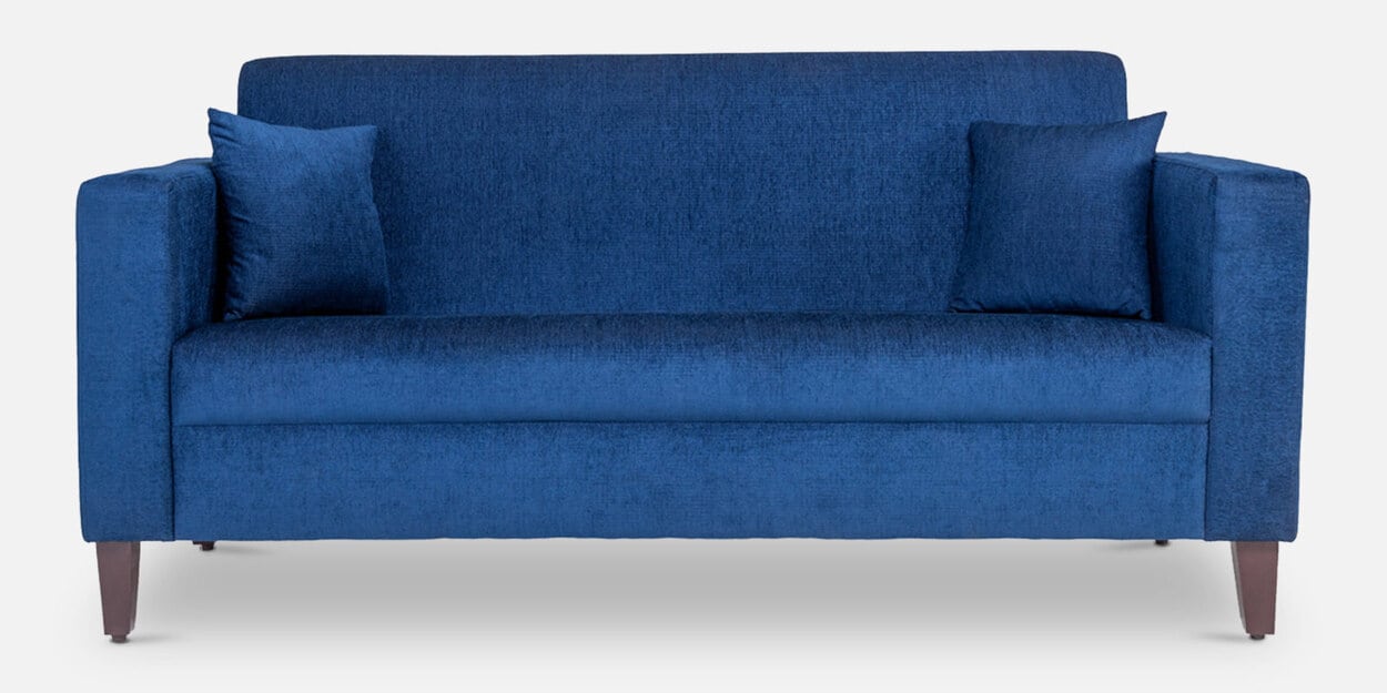 Buy Hawaii Fabric 3 Seater Sofa in Blue Colour at 27 OFF by Wakefit