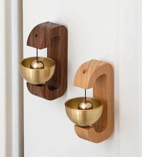 (1 Pc) Assorted Harmony Wooden & Brass Magnet Door Bell Brown Shade Offers & Cashback