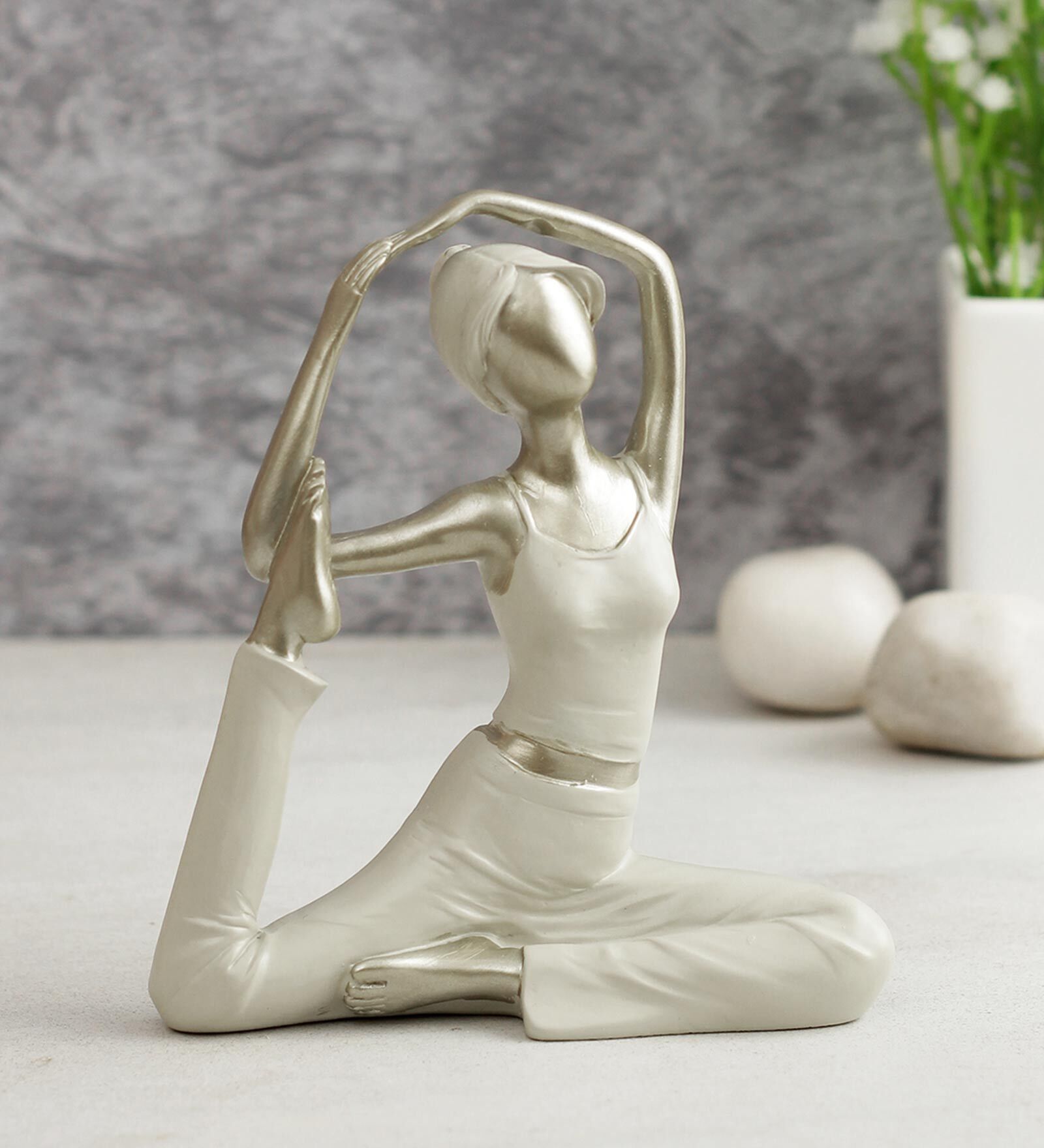 Figurine Femme En Céramique – Pose De Yoga – Déco Artisanale (fabrication Chine)