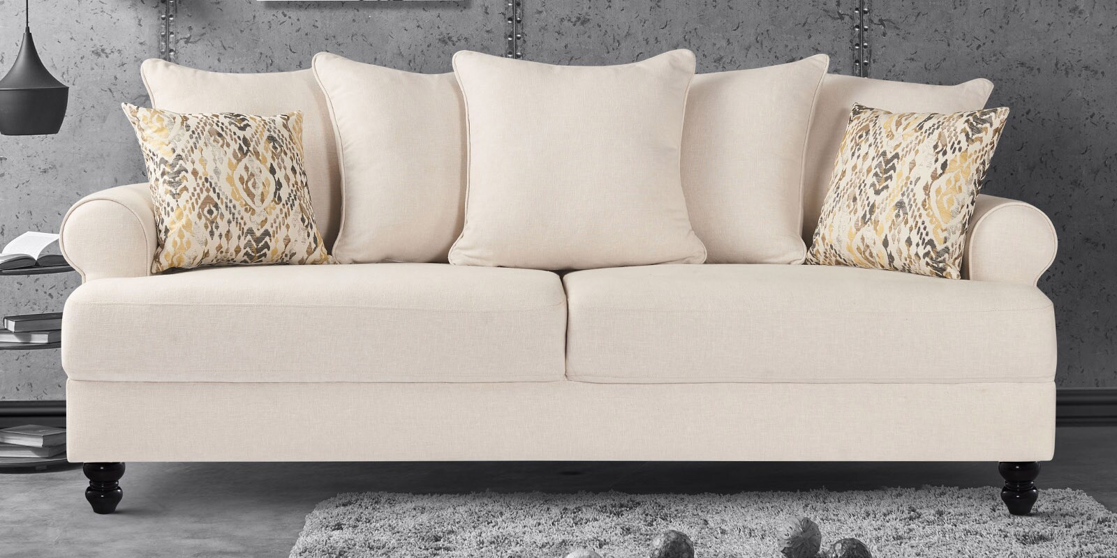 Buy Hereford 3 seater Sofa in Ivory Colour at 17 OFF by Urban Living