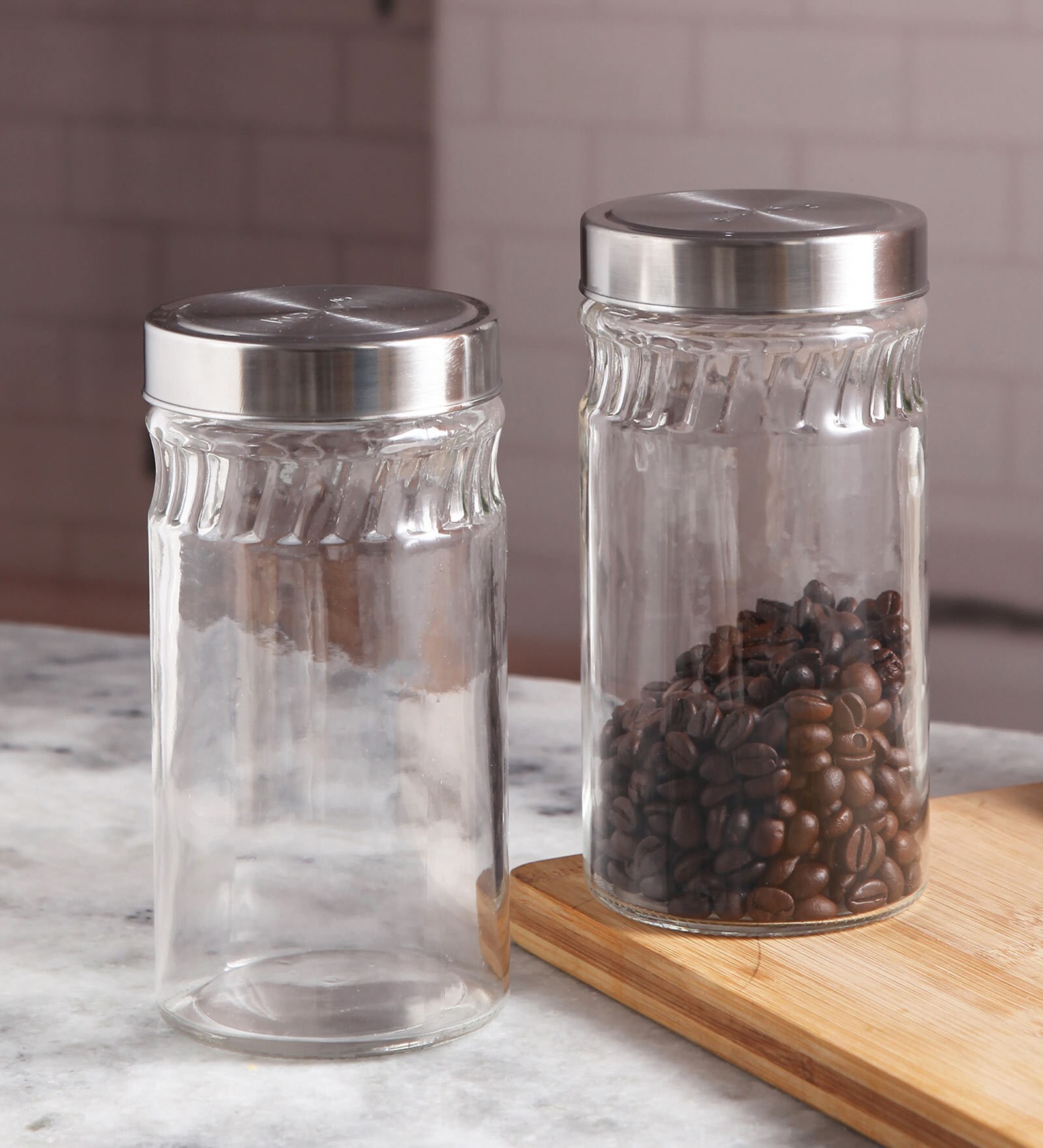 Buy 700 Ml High Quality Glass Jar Set of 2 By ROXX Online Jars and