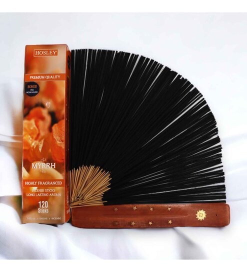 Myrrh Fragrance 120 Incense Sticks With Wooden Holder deal from pepperfry