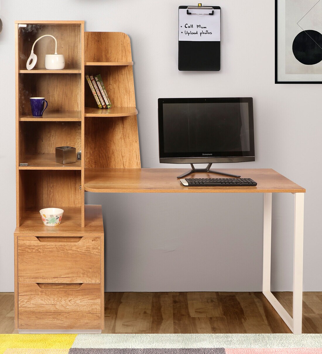 Buy Hutch Desk In Oak Finish Online Hutch Desks Study Tables