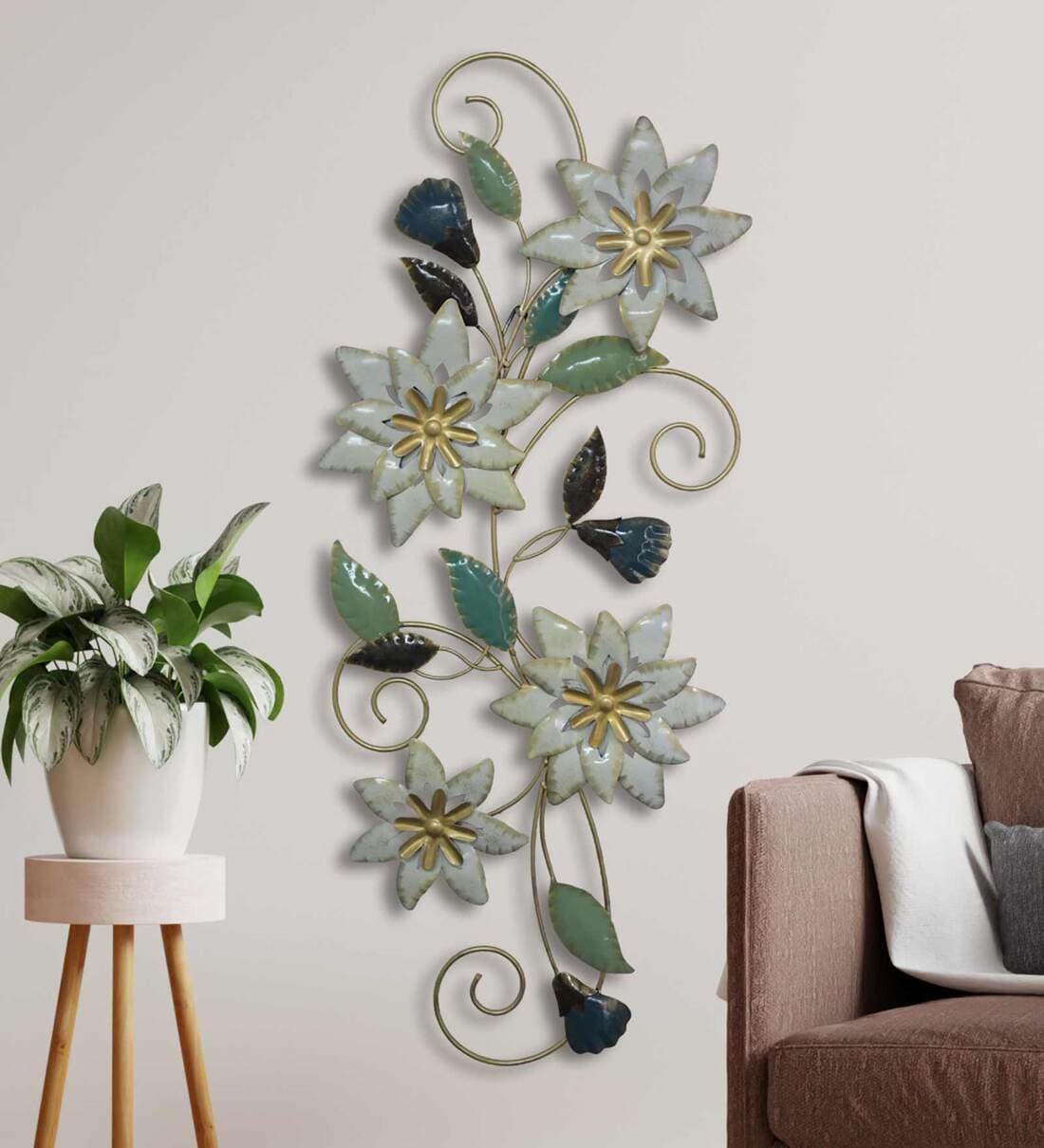 Buy Iron White Flower Vine Wall Art at 29% OFF by Calibre Craft Company ...