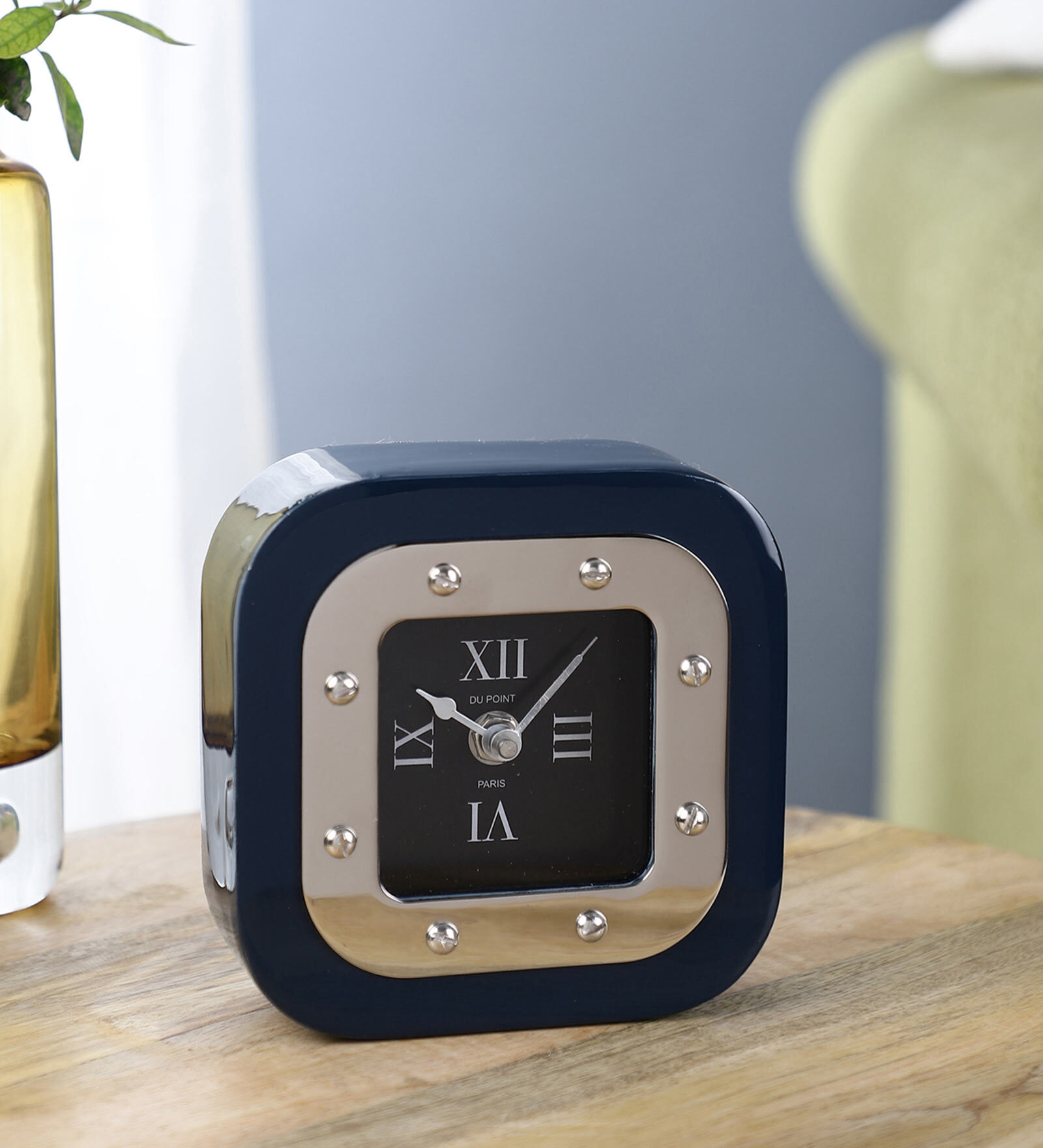 Buy Iron Denki Blue Table Clock Online Table Clocks Table