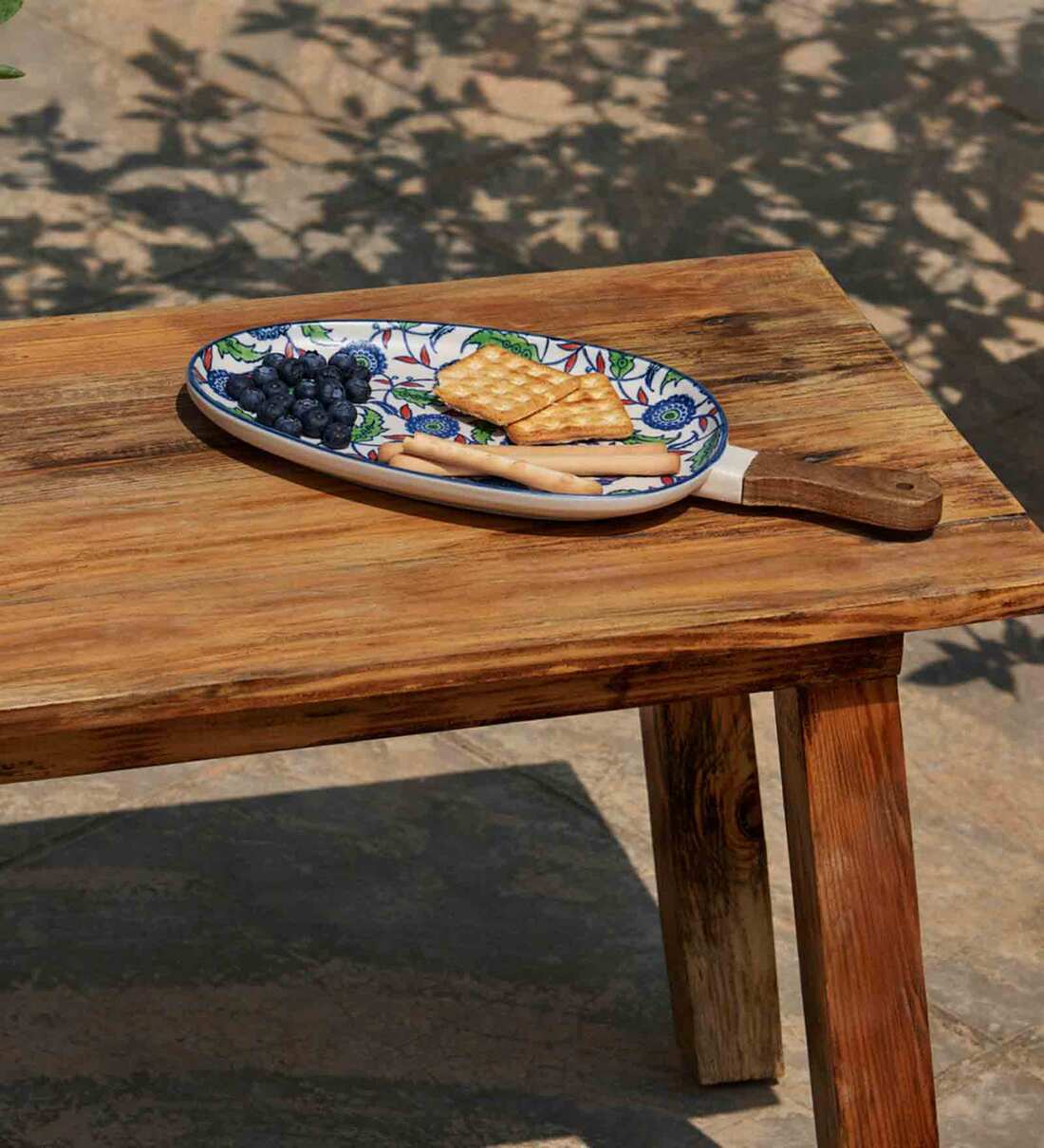 Buy Jaipur Backyard White & Blue 15 Inch Ceramic Appetizer Platter at 14 OFF by Chumbak Pepperfry