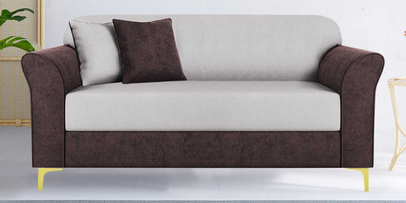 Buy Jordan Velvet 2 Seater Sofa in Mocha Brown & Concreate Grey Colour